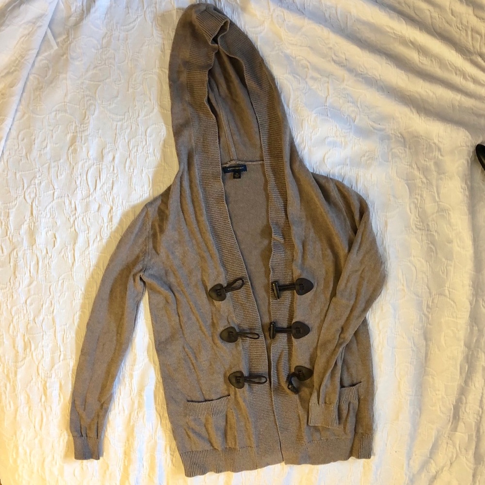 Banana Republic taupe cardigan with unique detail